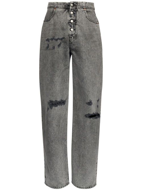 Distressed wide-leg jeans - Black