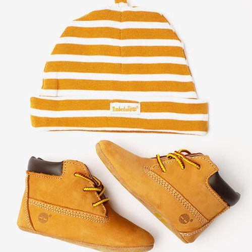 Crib Bootie+Beanie Hat in Beige