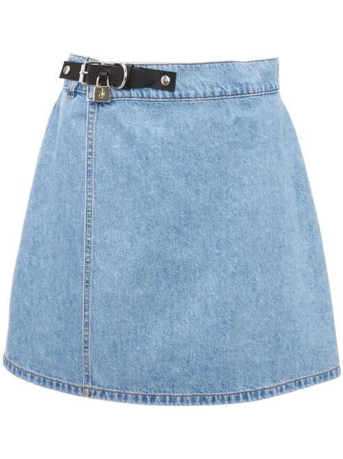 Padlock mini denim skirt - Blue