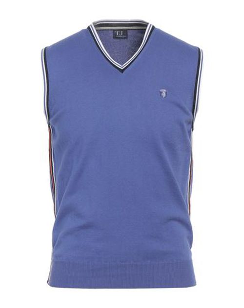Man Sweater Bright blue Size L Cotton