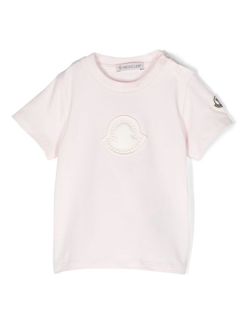Logo-patch jersey T-shirt - Pink