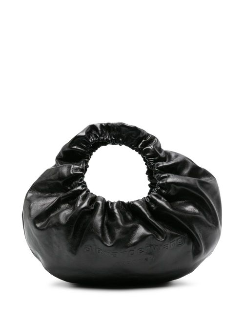 Small Crescent leather bag - Black