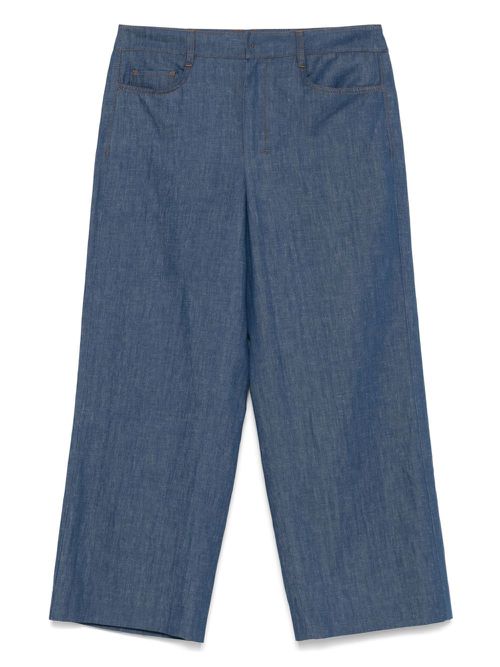 'S Max Mara logo-patch trousers - Blue