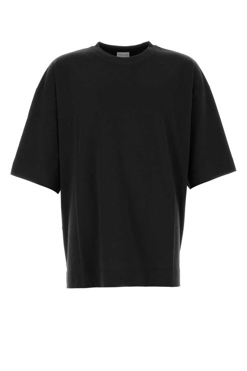 Dries Van Noten Black Cotton Hen Oversize T-Shirt