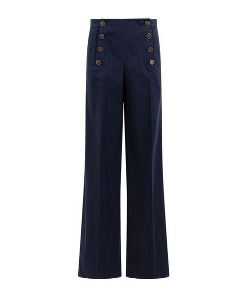 Button Detailed Plazzeo Pleated Pants