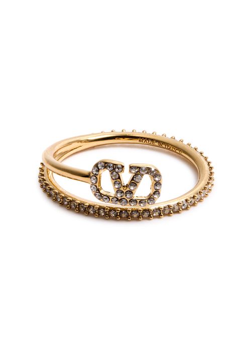 【Valentino】 VLogoクリスタル-embellishedリング Valentino VLogo Crystal-Embellished Ring | endource