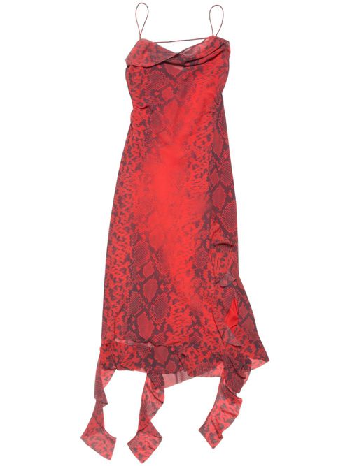 Snakeskin-print dress - Red