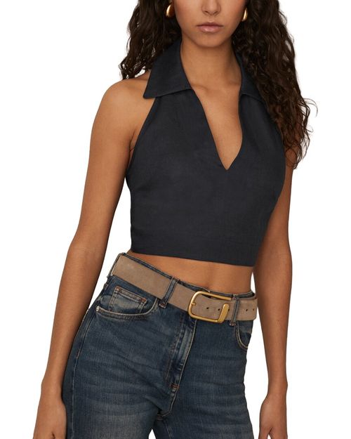Cara Halter Neck Linen Top