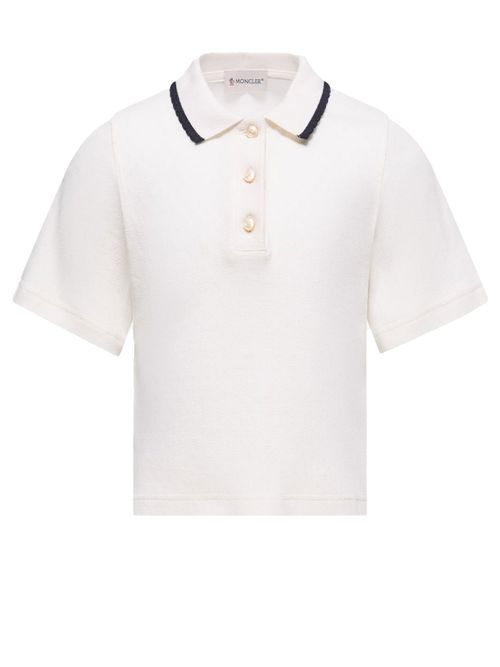 Mini Button-Up T-Shirt with Embroidered Trim