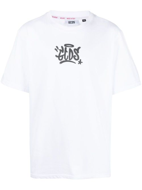 Graffiti-print cotton T-shirt - White