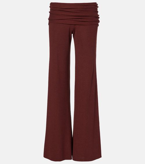 Silk-blend wide-leg pants