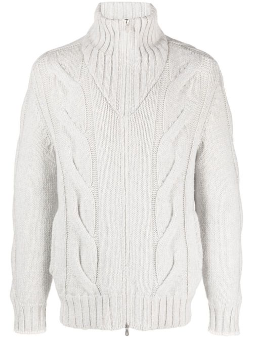 Cable-knit padded jacket - Grey