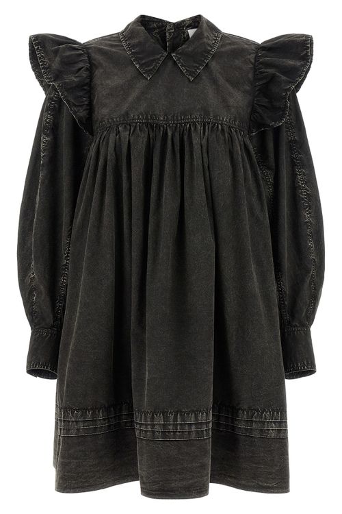 'Black Washed Mini Shirt' Dress