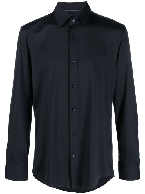 Long-sleeve stretch-design shirt - Blue