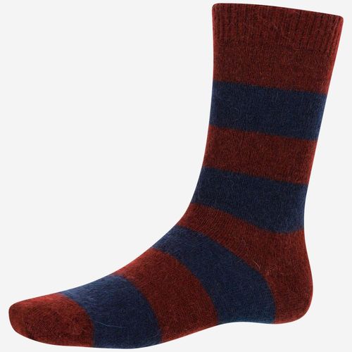 Mohair Blend Striped Socks — Bordeaux