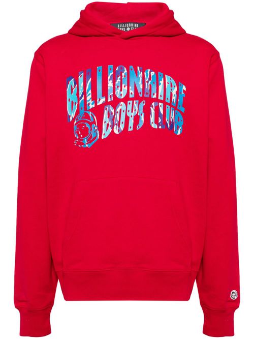 Camo Arch logo-print hoodie - Red