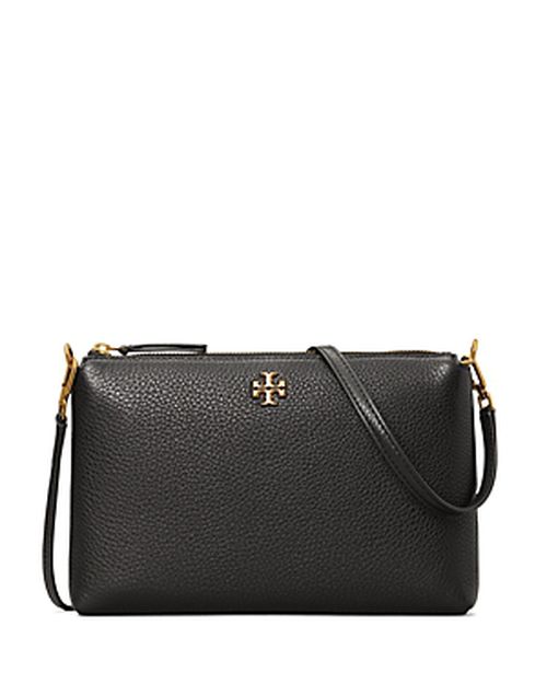Kira Small Pebbled Leather Top-Zip Crossbody
