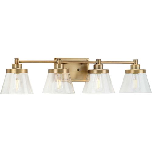 Vintage Brass Four Light Bath Bracket from the Hinton Collection