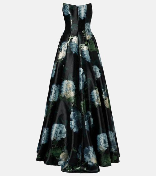 Laila floral brocade bustier gown