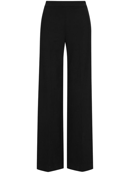 High-waisted straight-leg trousers - Black