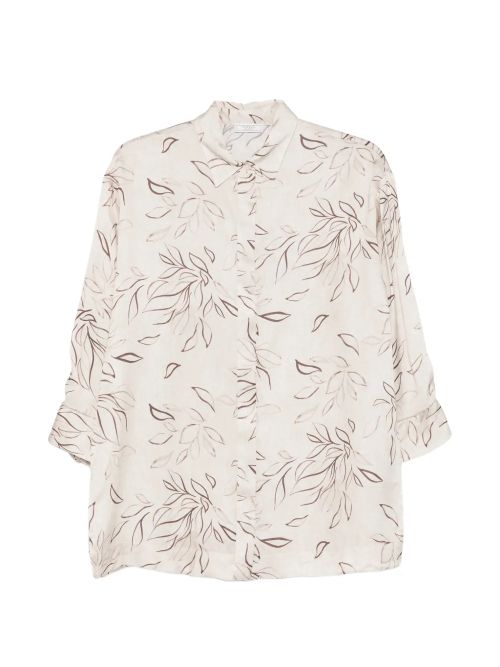 Floral-Print Shirt — Cream