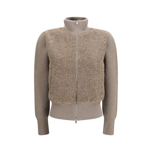 Merino Wool Ribbed Cardigan — Beige