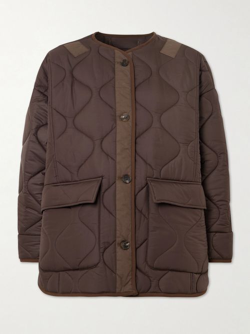 Teddy Quilted Shell Jacket - Brown