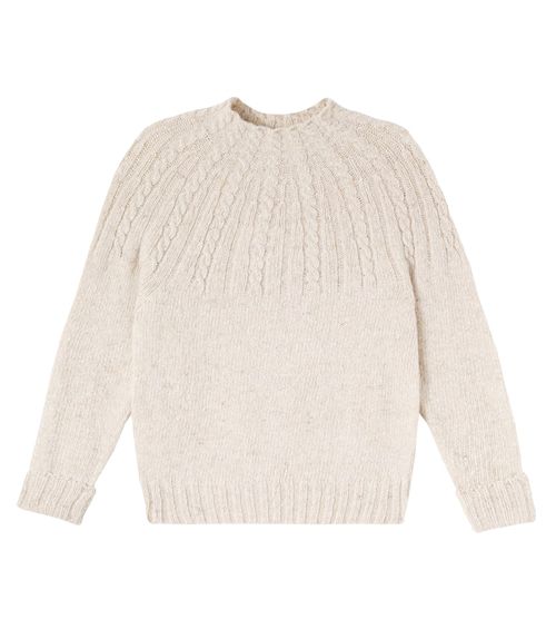 Cable-knit wool-blend sweater