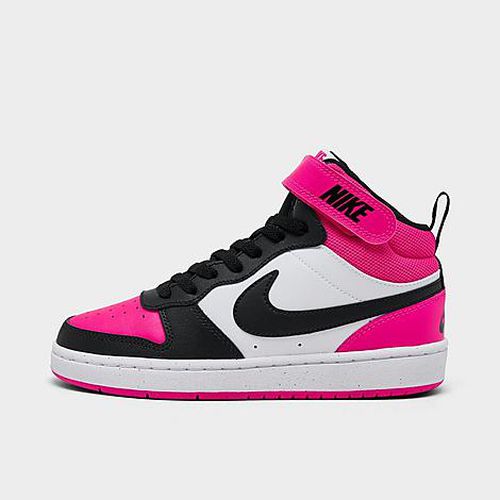 Big Kids' Court Borough Mid 2 Casual Shoes in Pink/White
