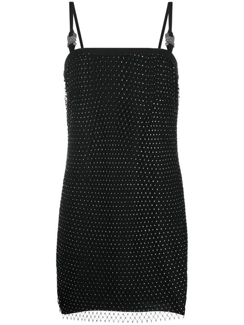 Crystal-embellished slip dress - Black