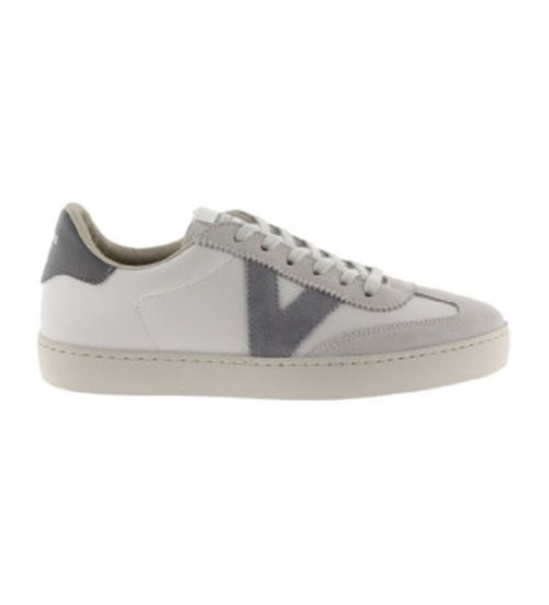 Victoria for woman. 1126184 Berlin leather trainers white, grey (36), Flat, Laces, Casual