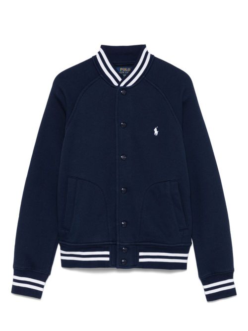 Polo Pony-embroidered bomber jacket - Blue
