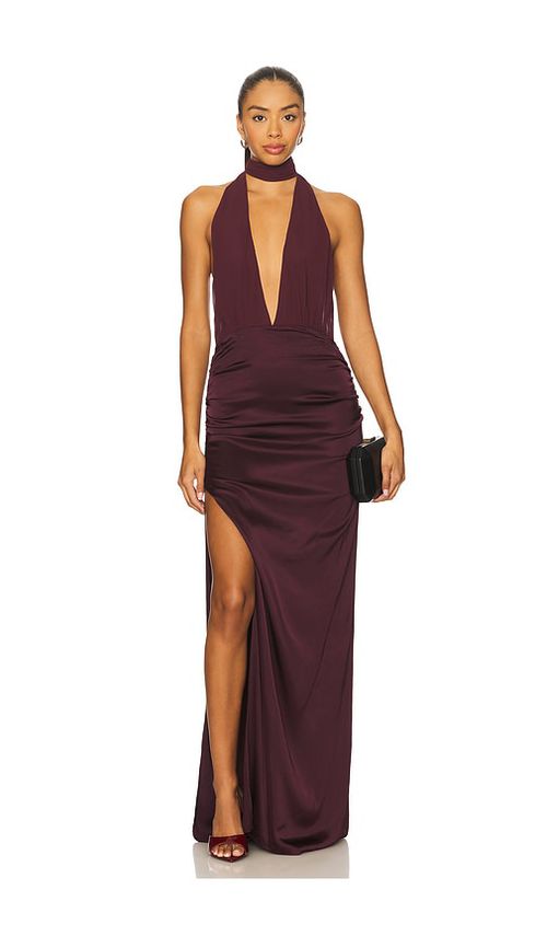Nbd vestido largo the roja en color morado XXS también en L, M, S
