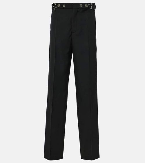 Wool straight pants