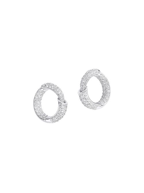 Women's Calla The One Small 18K White Gold & 2.95 TCW Diamond Hoops - White Gold