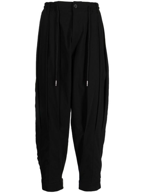 High-rise tapered-leg trousers - Black
