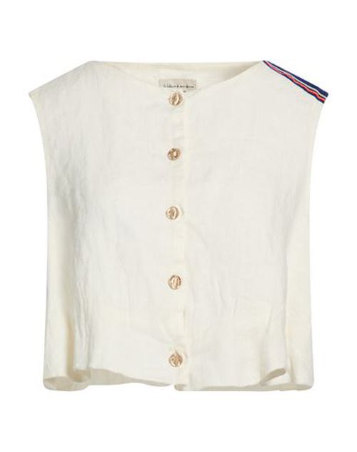 Woman Top Ivory Size 10 Linen