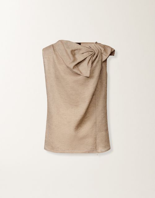 Linen top in taupe