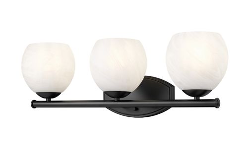Matte Black Bathroom Vanity Light from the Colette Collection