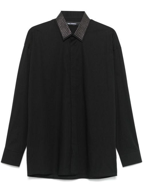 Studded-collar shirt - Black