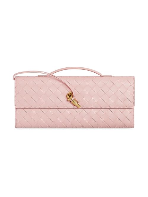 Women's Andiamo Intrecciato Leather Top-Handle Clutch - Rose