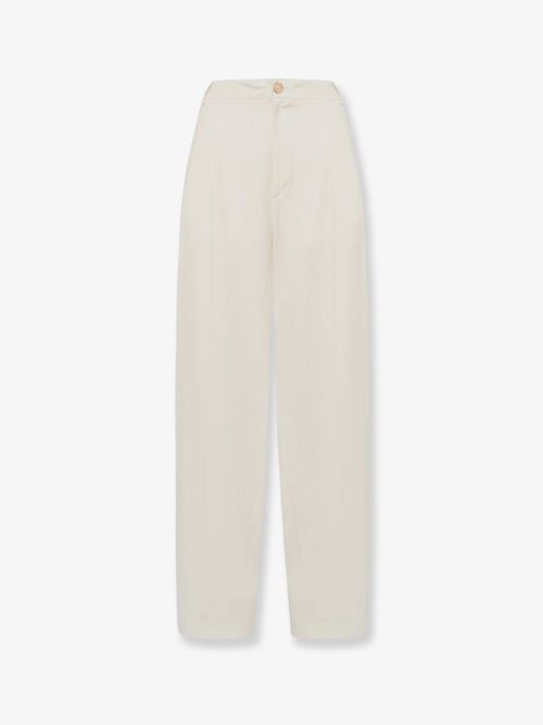 Viscose Blend Trousers — White