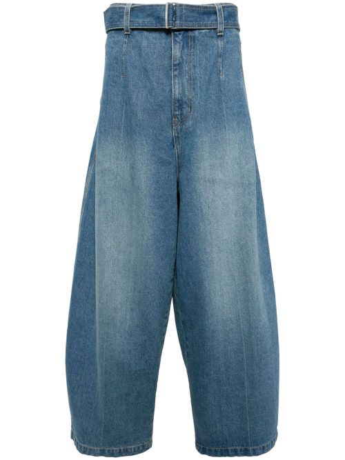 Curved belted jeans - Blue