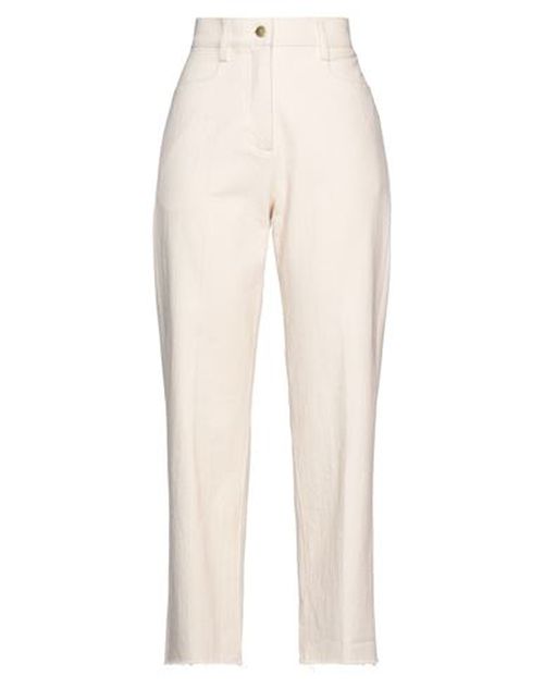 Momoní Woman Pants Ivory Size 10 Cotton, Elastane
