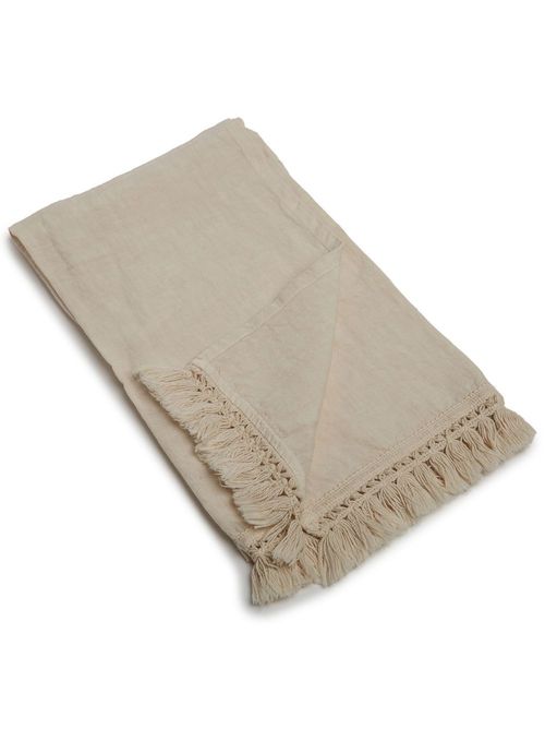 Set-of-two fringed bathroom-towels - Neutrals