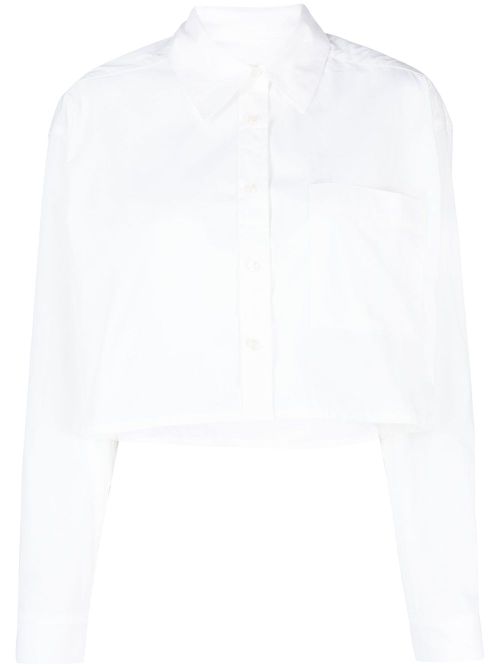 Long-sleeve cropped shirt - White