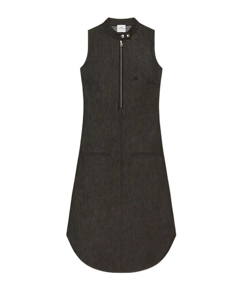 Zip-front sleeveless dress