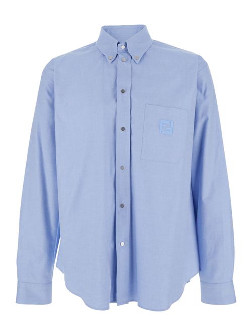 Light Blue Cotton Solid Shirt