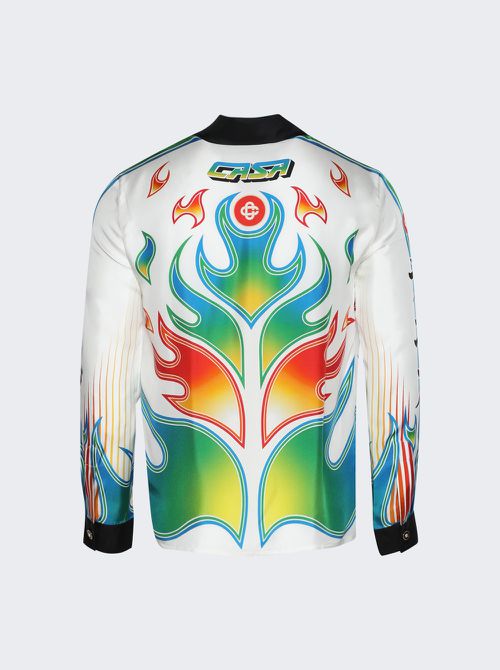 Cuban Collar Long Sleeve Shirt Flame Laurel