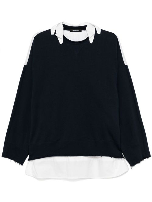 Patchwork design sweatshirt - Blue